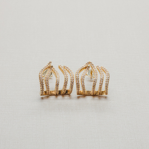 Brinco Coroa Princesa Cravejado