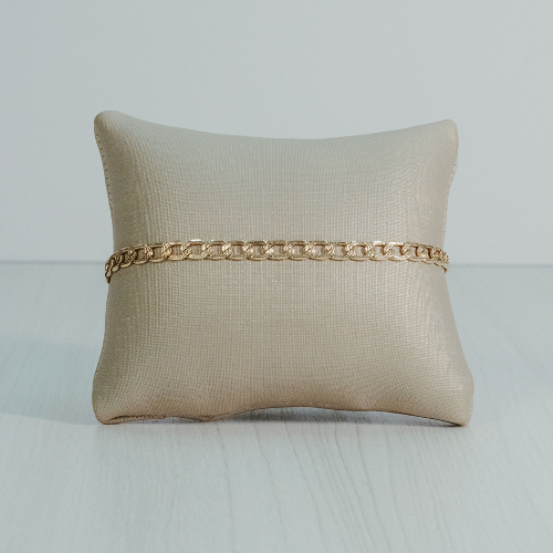 Pulseira Masculina Banhado a Ouro Elos Groumet