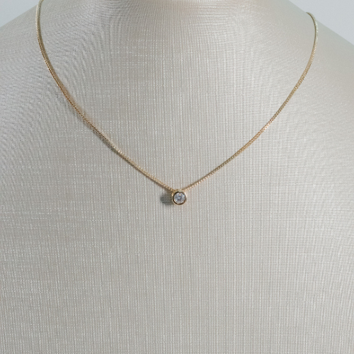 Corrente Veneziana Banhada a Ouro com Pingente Ponto de luz