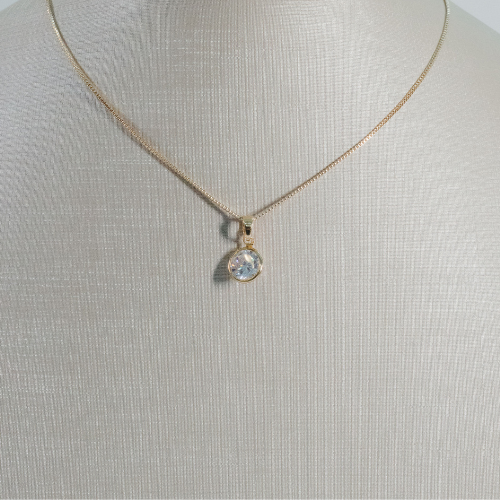 Corrente Veneziana Banhada a Ouro com Pingente Ponto de luz