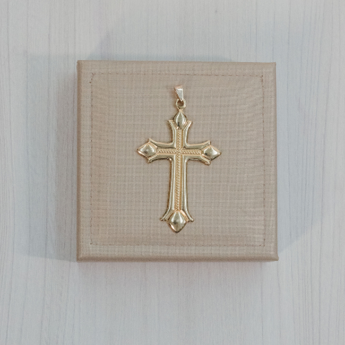 Pingente Crucifixo Vitoriano Banhado ao Ouro
