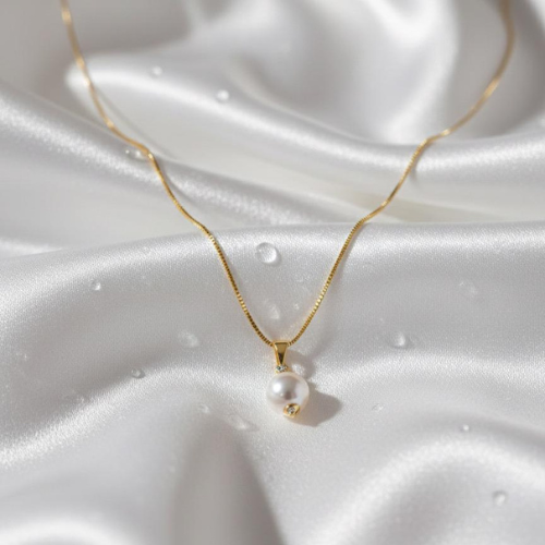 Corrente Banhada a Ouro com Pingente de Pérola