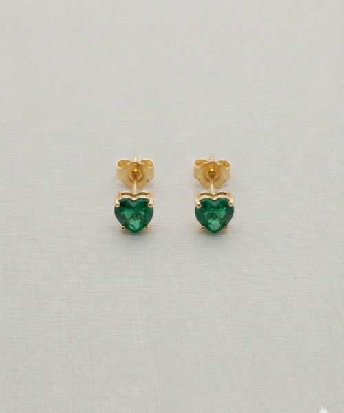 Brinco Coração Esmeralda
